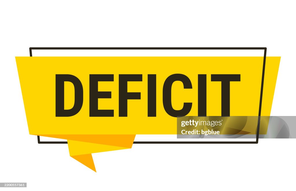 Deficit Background Deficit Yellow Speech Bubble On White Background High-Res Vector ...