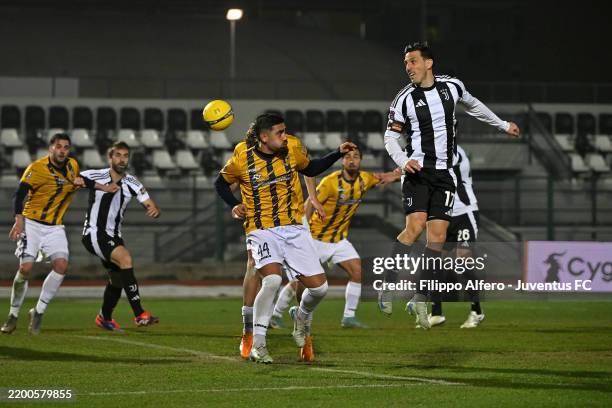 Simone Guerra of Juventus during the Serie C match between Juventus Next Gen and Giugliano at Stadio Comunale Vittorio Pozzo Lamarmora on February...