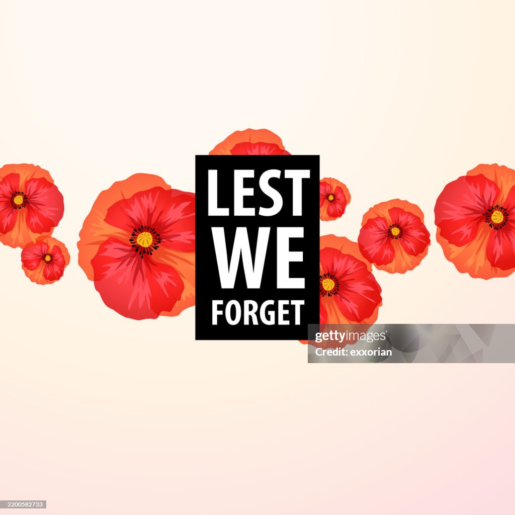 Lest We Forget Red Poppies