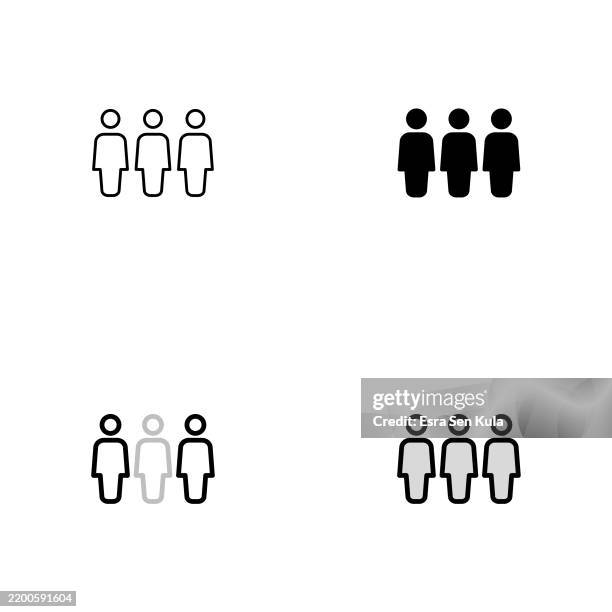 teamwork icon design in four styles with editable stroke. line, solid, flat line, and duotone line. suitable for web page, mobile app, ui, ux, and gui design. - labor union stock illustrations