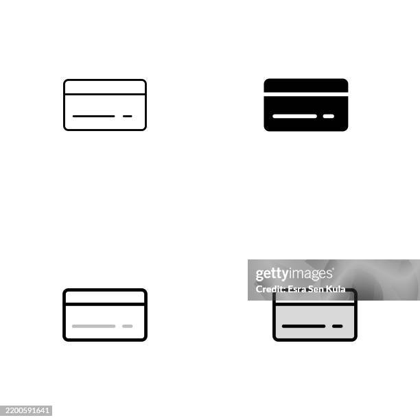 credit card icon design in four styles with editable stroke. line, solid, flat line, and duotone line. suitable for web page, mobile app, ui, ux, and gui design. - credit card reader isolated stock illustrations