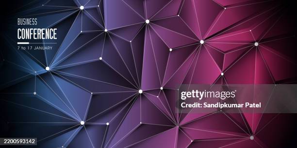 abstract background with polygon shape, lines stripe, and light composition - 3d triangles stock illustrations