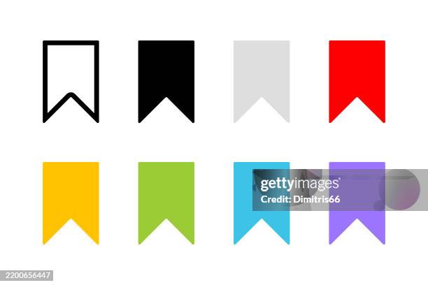 illustrazioni stock, clip art, cartoni animati e icone di tendenza di icona registra set - segnalibro