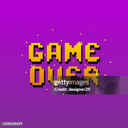 Pixel art game over vector background Pixel art game over vector background