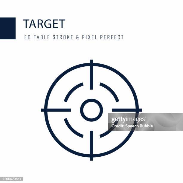 stockillustraties, clipart, cartoons en iconen met target line icon. editable stroke vector icon. - vizier