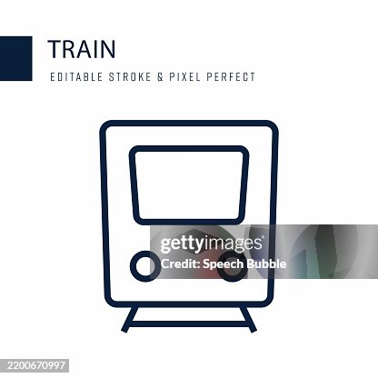 Train Line Icon. Editable Stroke Vector Icon. Train Line Icon. Editable Stroke Vector Icon.