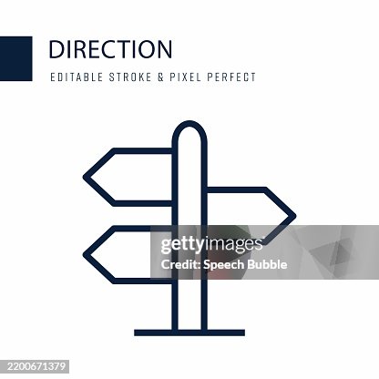 Direction Line Icon. Editable Stroke Vector Icon. Direction Line Icon. Editable Stroke Vector Icon.