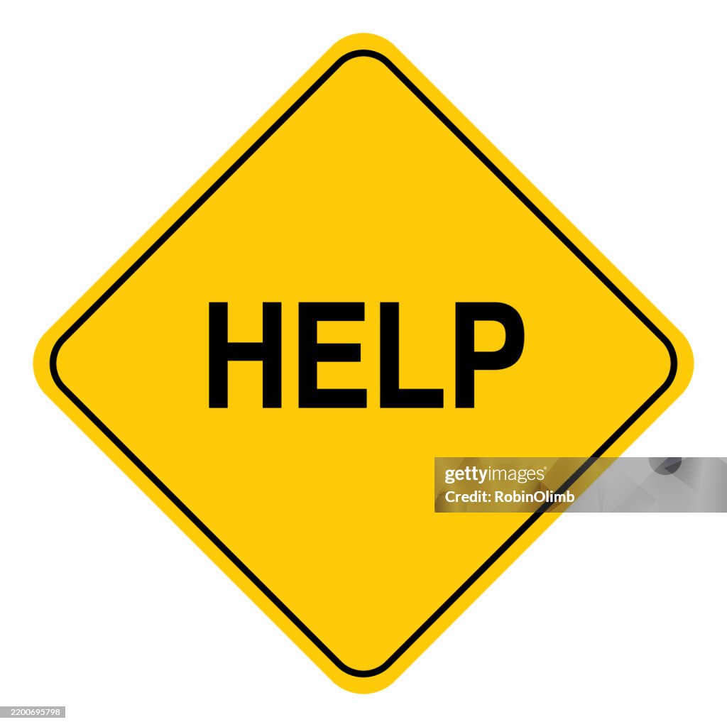 Help Sign Sticker Help Sign High-Res Vector Graphic - Getty Images