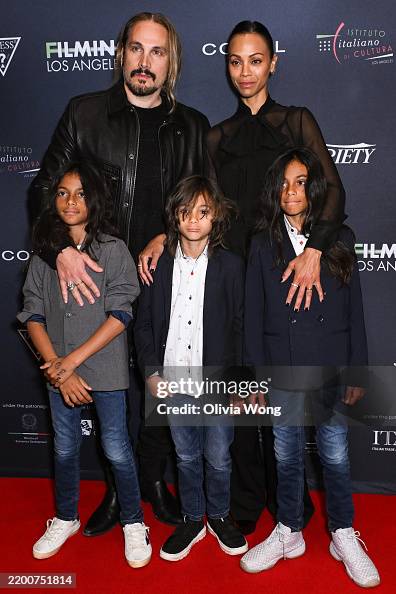 Cy Perego Marco Perego, Zoe Saldana, and their children Cy, Zen, and Bowie ...
