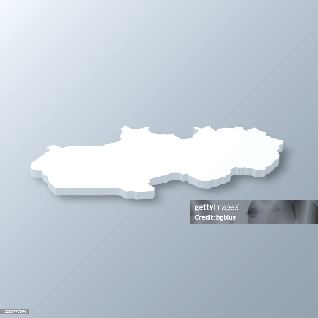 Weber County, Utah. 3D Map on gray background