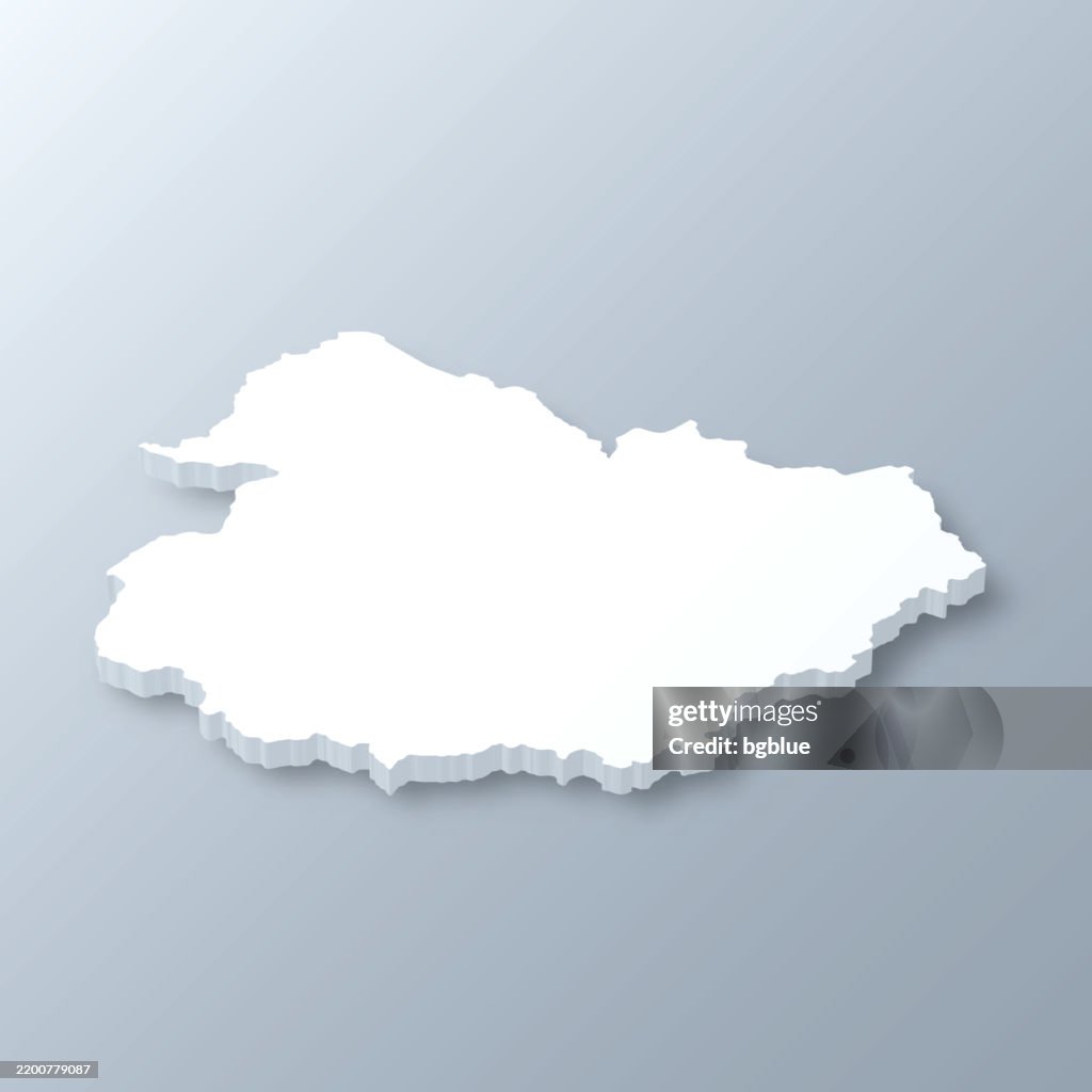 Elliott County, Kentucky. 3D Map on gray background