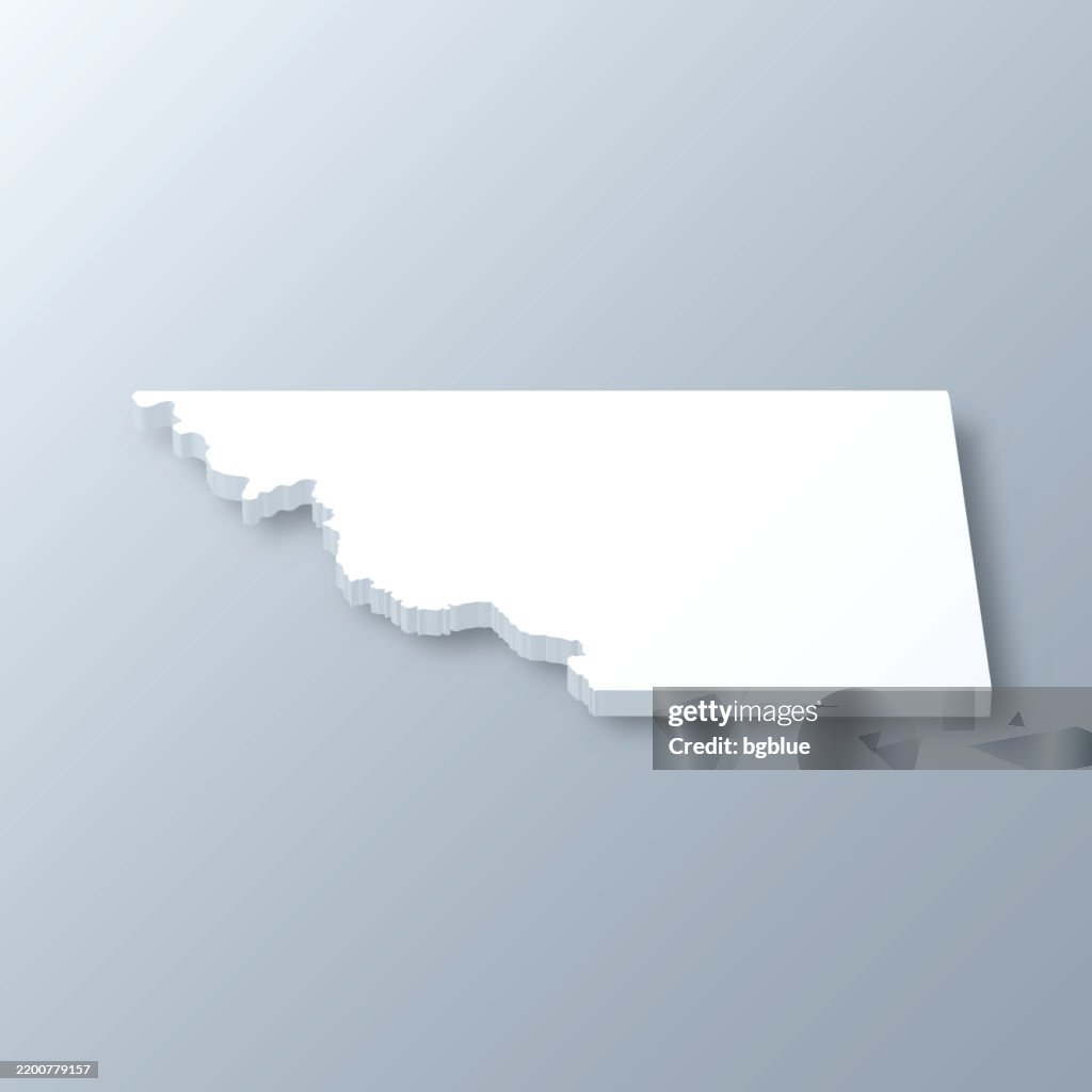 Loving County, Texas. 3D Map on gray background