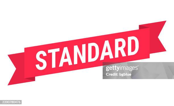 standard - red banner on white background - gear shift white background stock illustrations