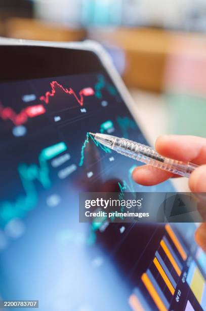 modern investment smart digital investing concept university gen z with ai using smart phone to selecting stock and fund in digital platform - college saving stock pictures, royalty-free photos & images