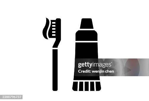 Toothpaste, toothbrush icon Toothpaste, toothbrush icon