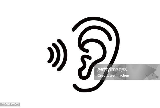 stockillustraties, clipart, cartoons en iconen met hearing, ear icon - luisteren