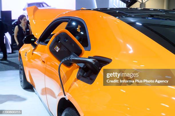 Dodge Charger Daytona 2024 electric vehicle charger presented at the 2025 Canadian International AutoShow.