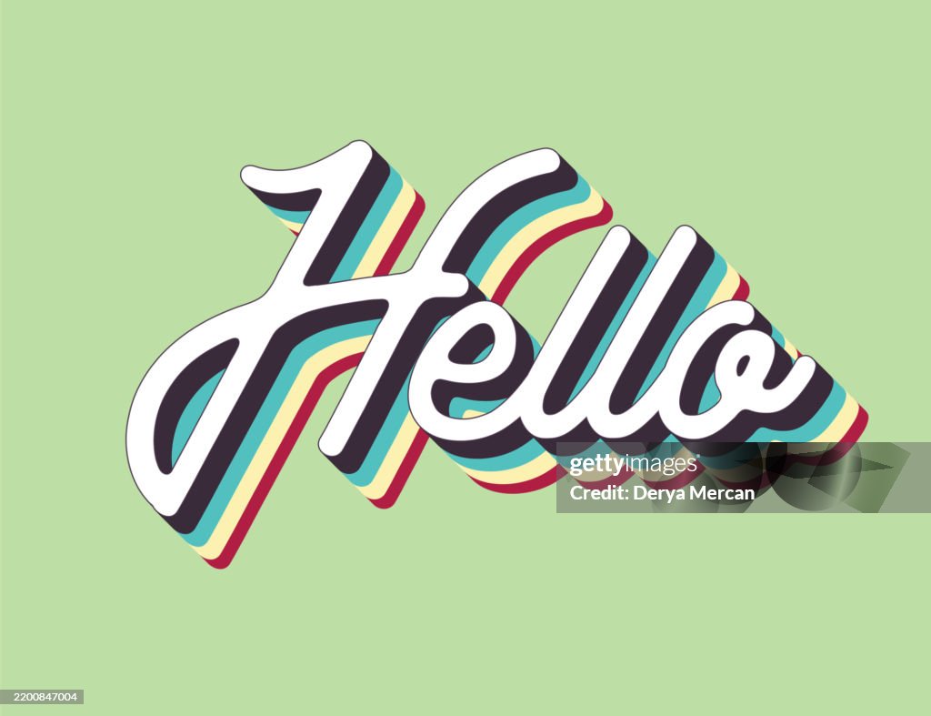 Hellohandwriting Lettering Stock Vector Illustration Retro Lettering ...