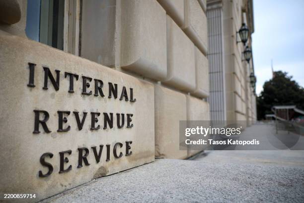 The Internal Revenue Service Building is seen on February 20, 2025 in Washington, DC. The Internal Revenue Service will begin laying off roughly...