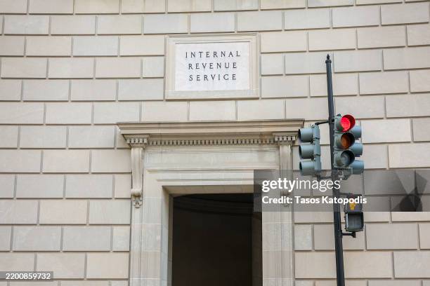 The Internal Revenue Service Building is seen on February 20, 2025 in Washington, DC. The Internal Revenue Service will begin laying off roughly...