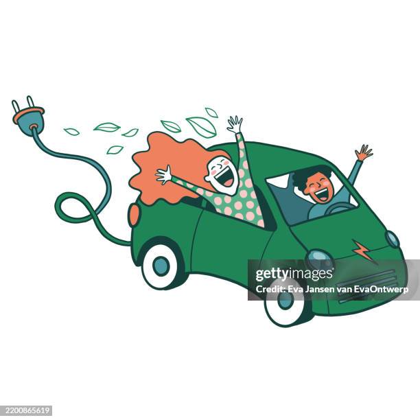 sustainability lifestyle green mobility electric car - electric car stock illustrations