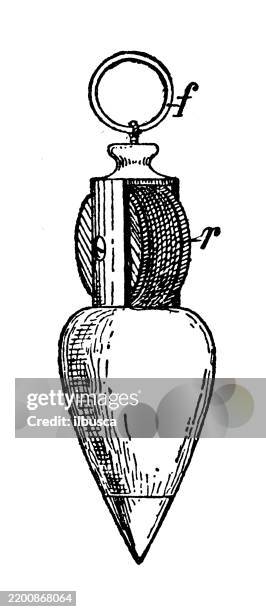 stockillustraties, clipart, cartoons en iconen met plumb bob - schietlood-meetinstrument