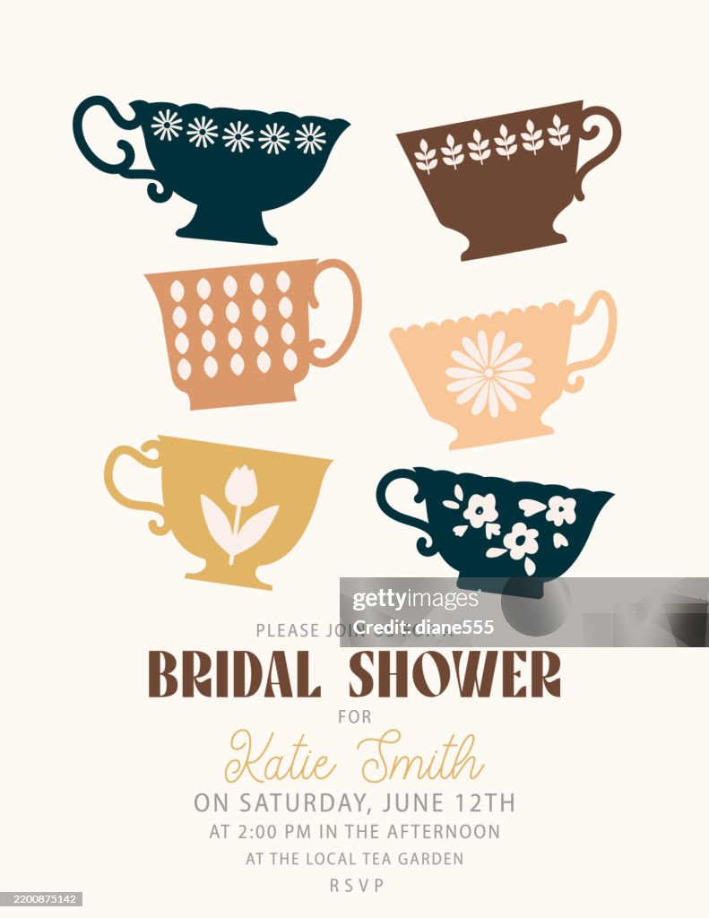 Bridal Shower Tea Party Invitation Template