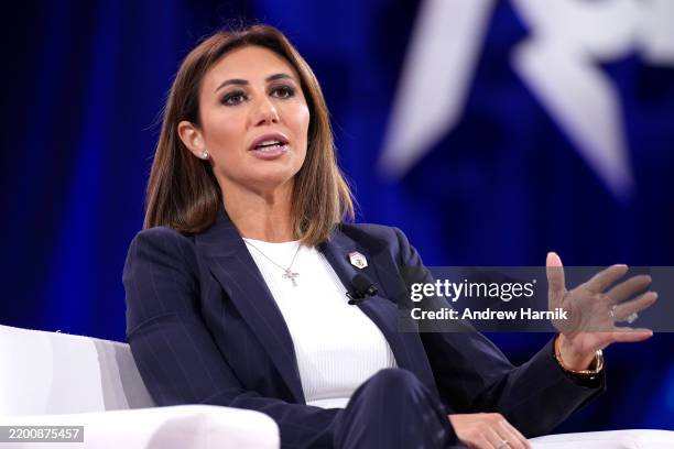 Counselor to the President Donald Trump Alina Habba speak during a panel discussion at the Conservative Political Action Conference at the Gaylord...