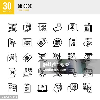 QR Code - thin line vector icon set. 30 icons. Pixel perfect. The set includes a QR Code, Data Coding, Security Code, Verification Code, QR Code Identification, QR Code Scanner, Pay by code, Certificate. QR Code - thin line vector icon set. 30 icons. Pixel perfect. The set includes a QR Code, Data Coding, Security Code, Verification Code, QR Code Identification, QR Code Scanner, Pay by code, Certificate.