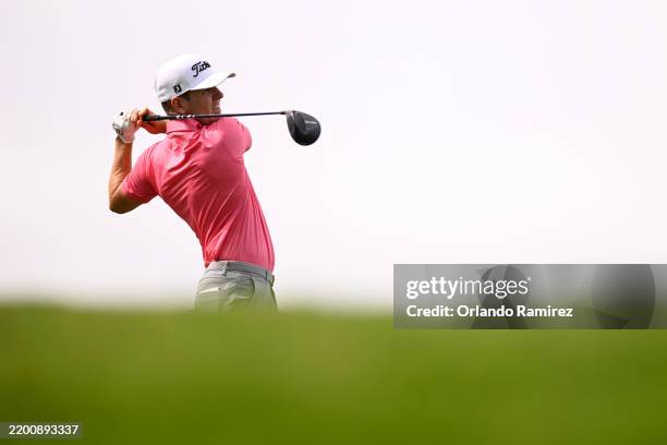 Jeremy Paul of Germany plays his shot from the sixth tee during the first round of the Mexico Open at VidantaWorld 2025 at Vidanta Vallarta on...