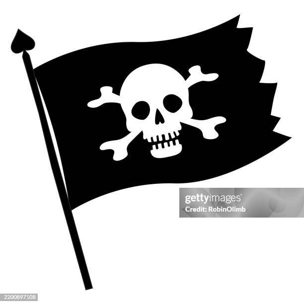 illustrazioni stock, clip art, cartoni animati e icone di tendenza di spaventosa bandiera dei pirati - pirata