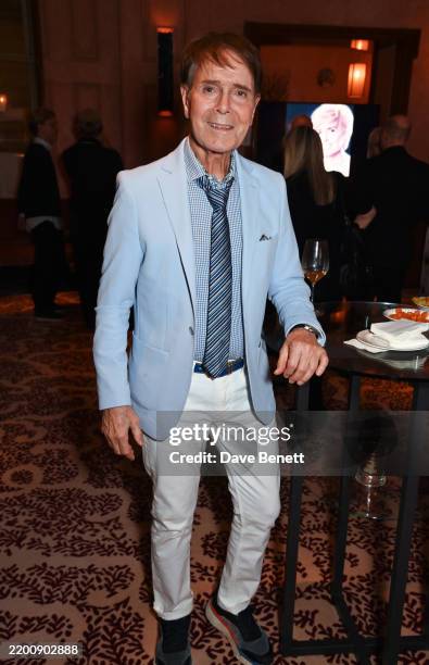 Sir Cliff Richard attends the re-release of Gloria Hunniford's 1979 album "A Taste Of Hunni' at The Langham Hotel on February 20, 2025 in London,...