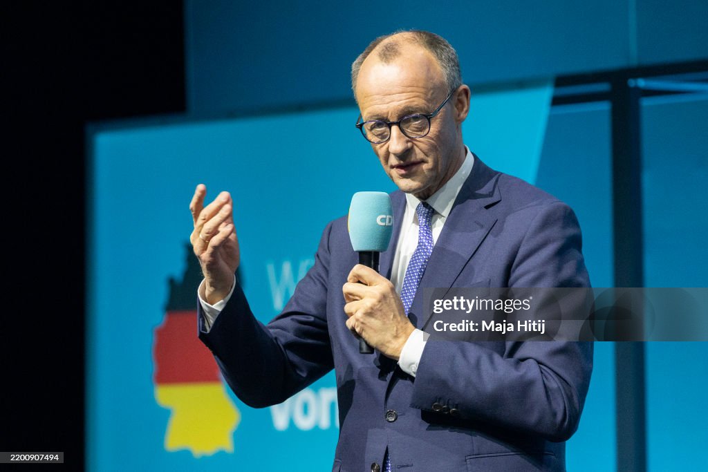 Friedrich Merz Campaigns In Berlin