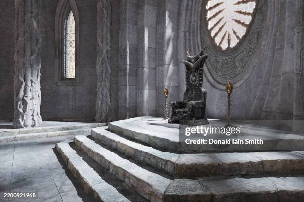 gothic throne room - gothic castle stock pictures, royalty-free photos & images