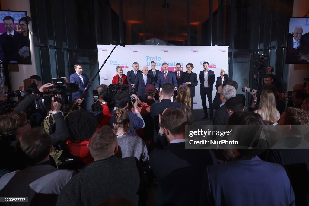 Christian Lindner Addresses Media After 2025 Federal Election Results in Berlin