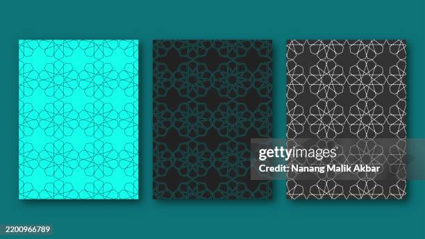 seamless pattern set for background design - moroccan pattern vector stock illustrations