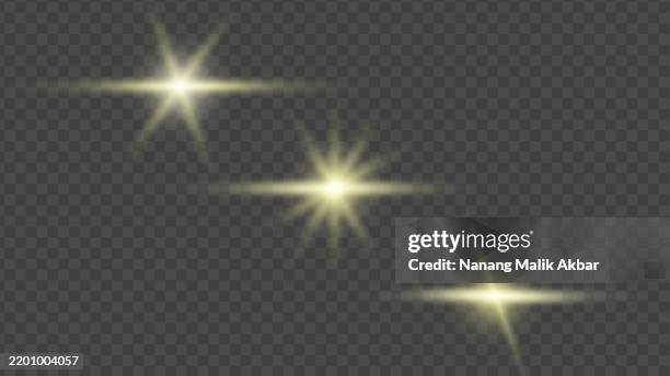yellow light set with transparent background - flashlight dark stock illustrations