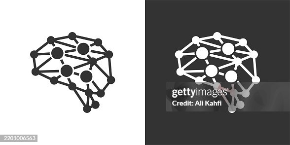 Neuron network glyph solid icon. Black and white icon series. Perfect pixel isolated on white and black background Neuron network glyph solid icon. Black and white icon series. Perfect pixel isolated on white and black background