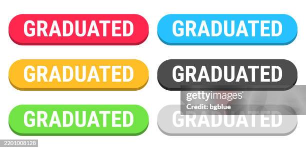 graduated - colorful 3d click web buttons on blank background - measuring cylinder stock illustrations