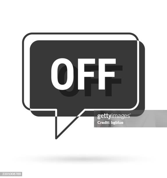 Off 3d Black Speech Bubble On White Background High-Res Vector Graphic ...