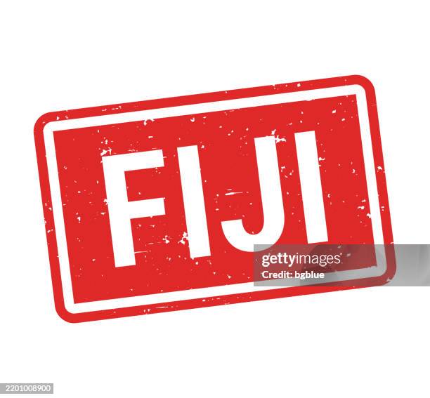 fiji - red rubber stamp on white background - fiji stock illustrations