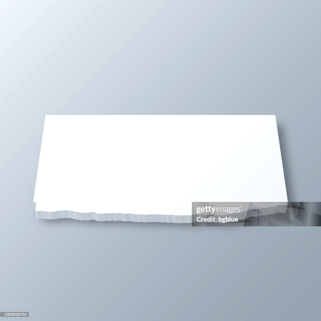 Buffalo County, Nebraska. 3D Map on gray background