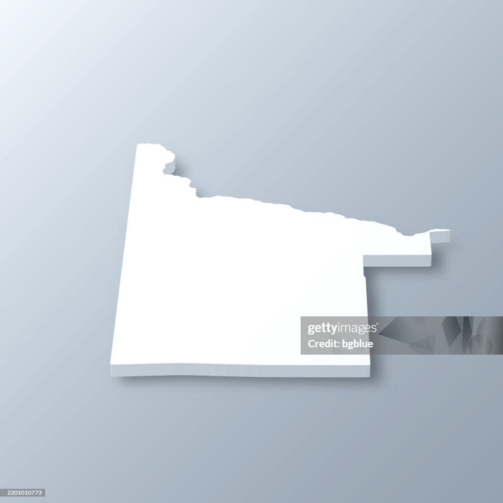 Twinfalls County, Idaho. 3D Map on gray background
