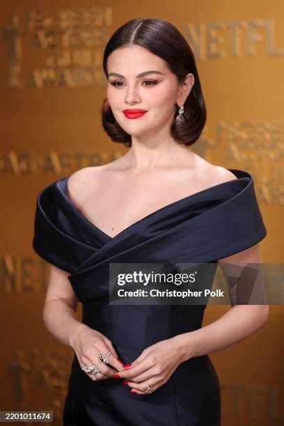 Selena Gomez at the 31st Screen Actors Guild Awards held at Shrine Auditorium and Expo Hall on February 23, 2025 in Los Angeles, California.