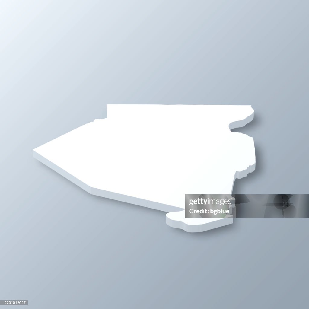 Allegheny County, Pennsylvania. 3D Map on gray background