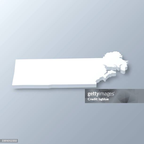 kent county, rhode island. 3d map on gray background - kent county stock illustrations