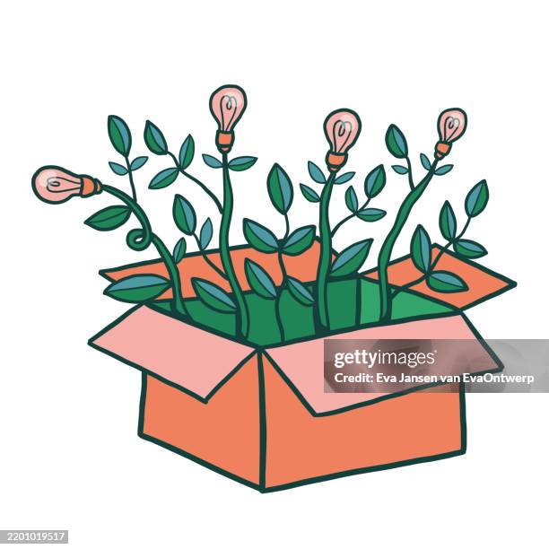sustainability lifestyle think out of the box - electrical box stock illustrations