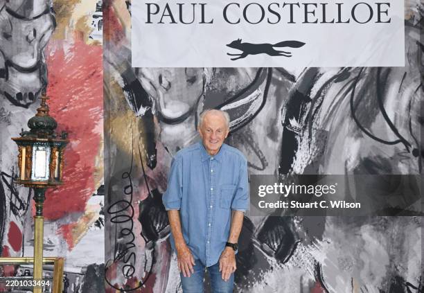 Designer Paul Costelloe walks the runway at the Paul Costelloe show during London Fashion Week February 2025 at on February 21, 2025 in London,...
