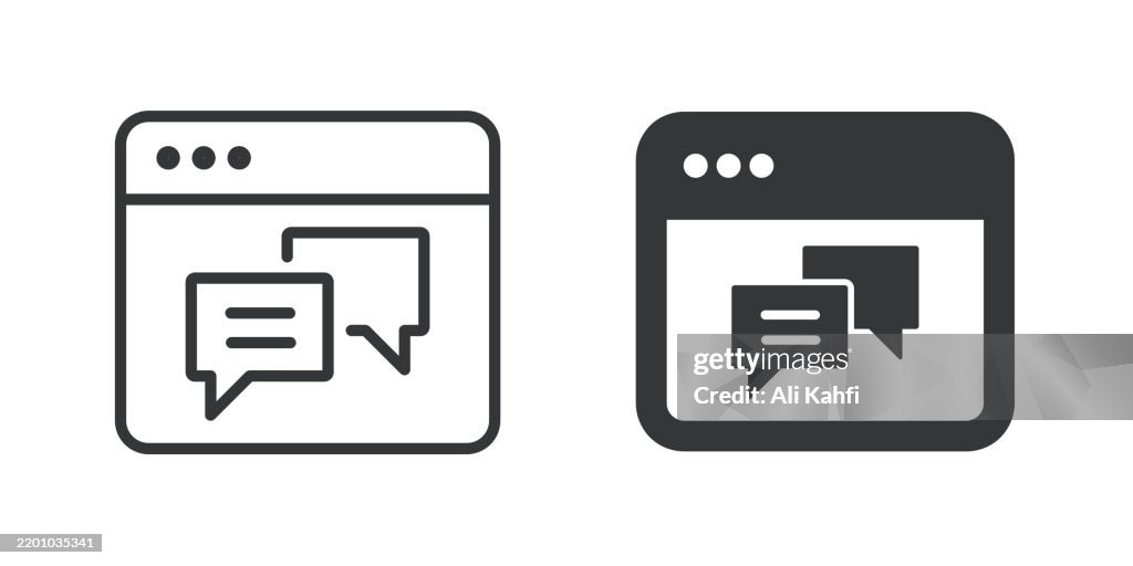 Chatting dünne Linie und Glyphe solides Symbol. Bearbeitbarer Strich und perfekte Pixel isoliert auf transparentem Hintergrund