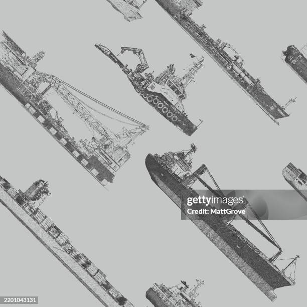 industrial freight ship repeat pattern - warehouse background stock illustrations